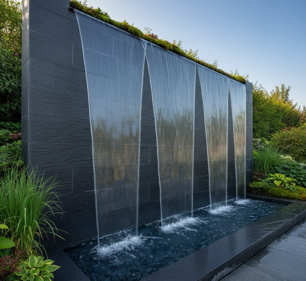 Outdoor water wall design